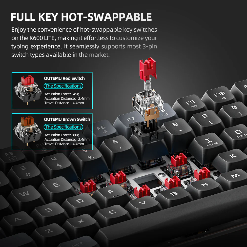 K600 Lite-B100  Wired Mechanical Keyboard - Image 3