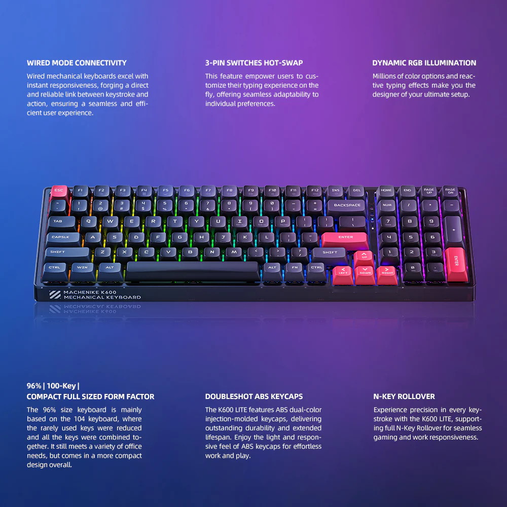 K600 Lite-B100  Wired Mechanical Keyboard - Image 6