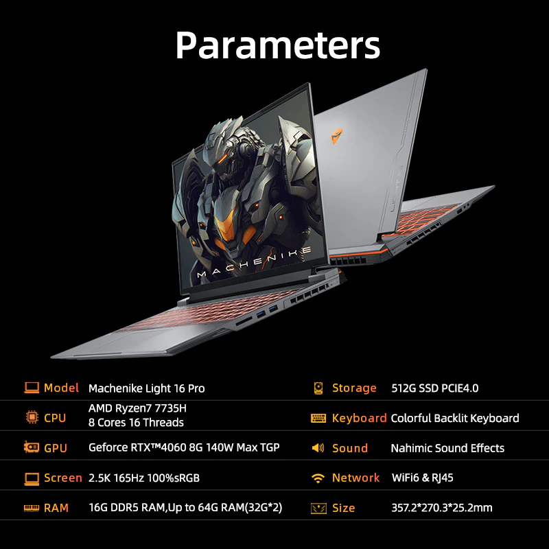 Machenike L16 Pro AMD Ryzen 7000 Series (16”) Laptop - Image 8